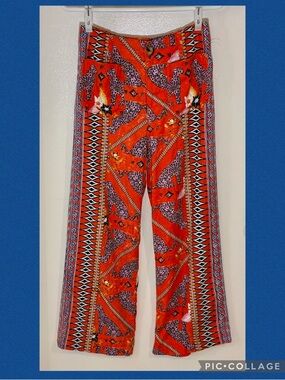 Anthropologie The Colette Printed Linen Crop Wide-Leg Pants by Maeve